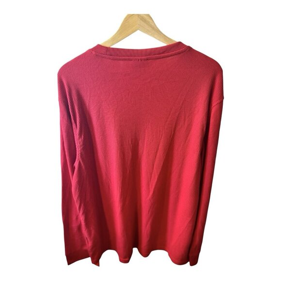 Family Pj’s Men’s Pajama Top Round Waffle Knit Size XL Red Long Sleeves NWT - Picture 2 of 6